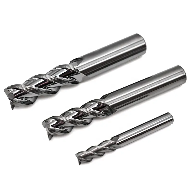 Herramientas de fresado de carburo, brocas de fresado de tres flautas para aluminio/herramientas de corte de aluminio aeroespacial/Molinos de extremo de pulido