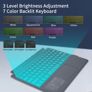 Surface Pro 9无线键盘，带触摸板背光可充电和可拆卸键盘，适用于微软Surface Pro X Pro 8 BT - Product Image 3