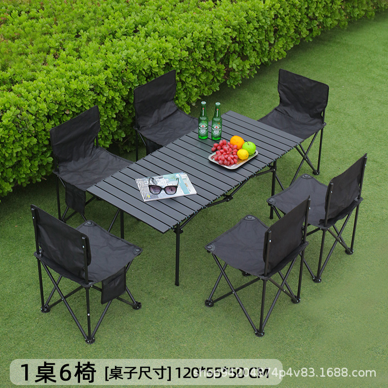 Table allongée noire, 120*55*506 chaises