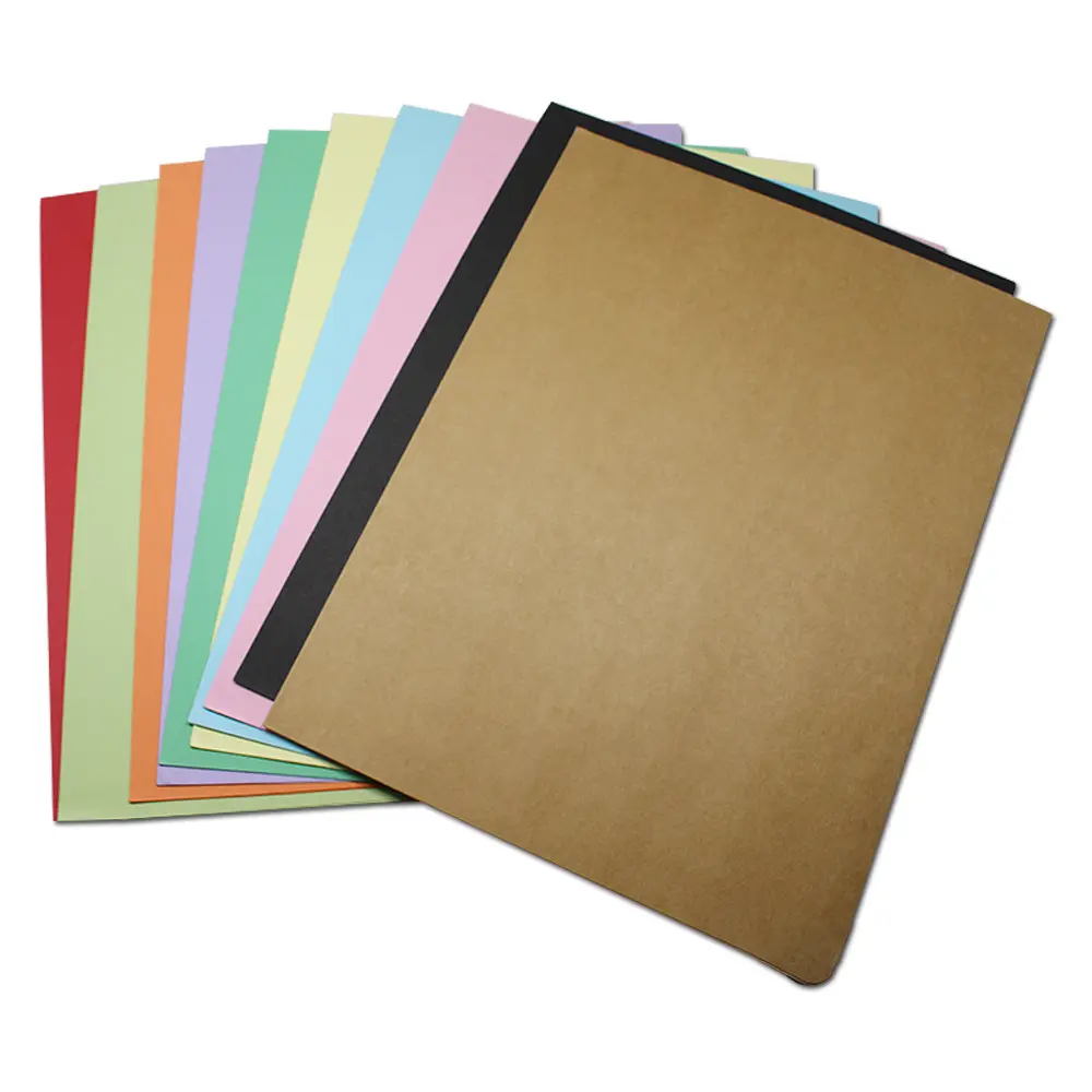 Sacs en papier Kraft contenant une variété de couleurs, format A4, pour documents, mignon, personnalisable, pochette pour dossiers et fournitures scolaires et de bureau, 250g