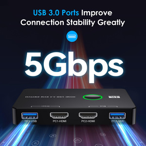 USB 3.0 Kvm Switch, zwei Computer teilen Tastatur-, Maus-und Drucker monitore Switcher