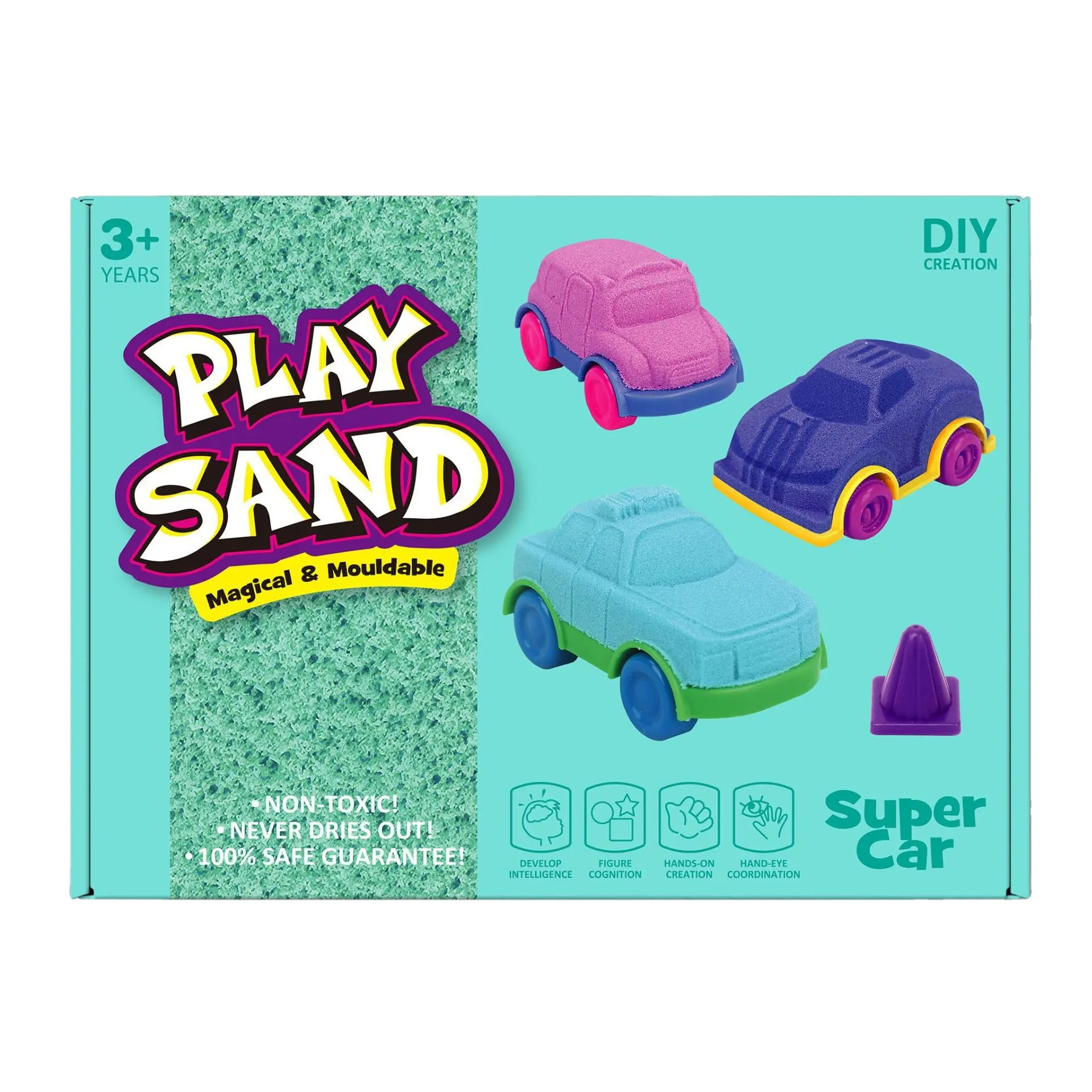 Jouet de décompression bricolage super voiture puzzle argile sable jouet jeu enfants montessori jeu éducatif jouets argile pour enfants