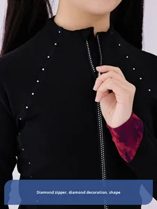 فستان تزلج دافئ مبطن بالصوف بأكمام طويلة للفتيات-مسابقة الخريف والشتاء/أسلوب اختبار بسحاب ماسي - Product Image 5