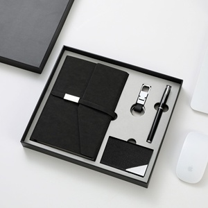 Stampa Logo personalizzato A5 Journal promozione aziendale regalo <span class=keywords><strong>Notebook</strong></span> ufficio diario con penna in metallo portachiavi e porta biglietti da visita