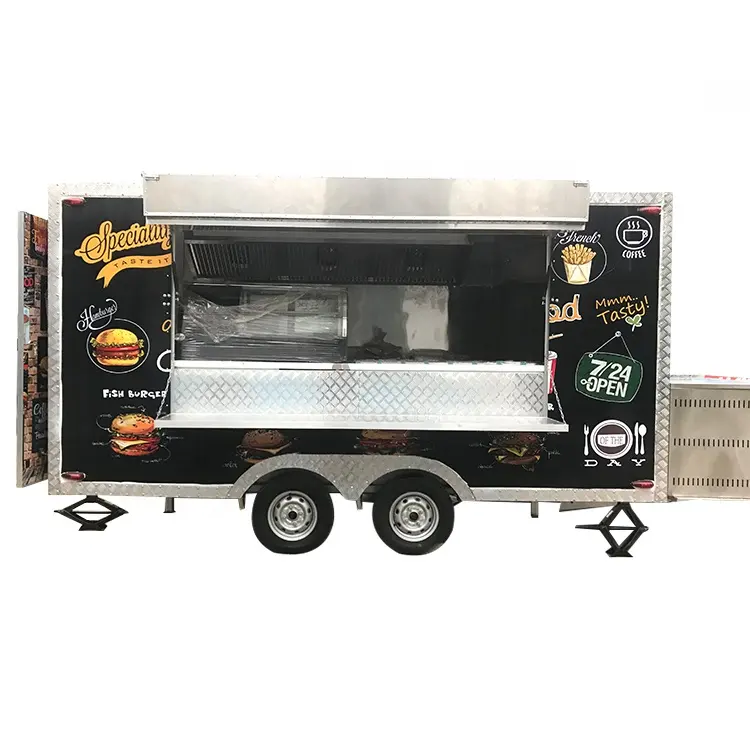 TUNE Nuovo Stile Food Trucks Ice Cream Van Ristorazione Mobile Cibo Auto Rimorchio Vintage per la Vendita