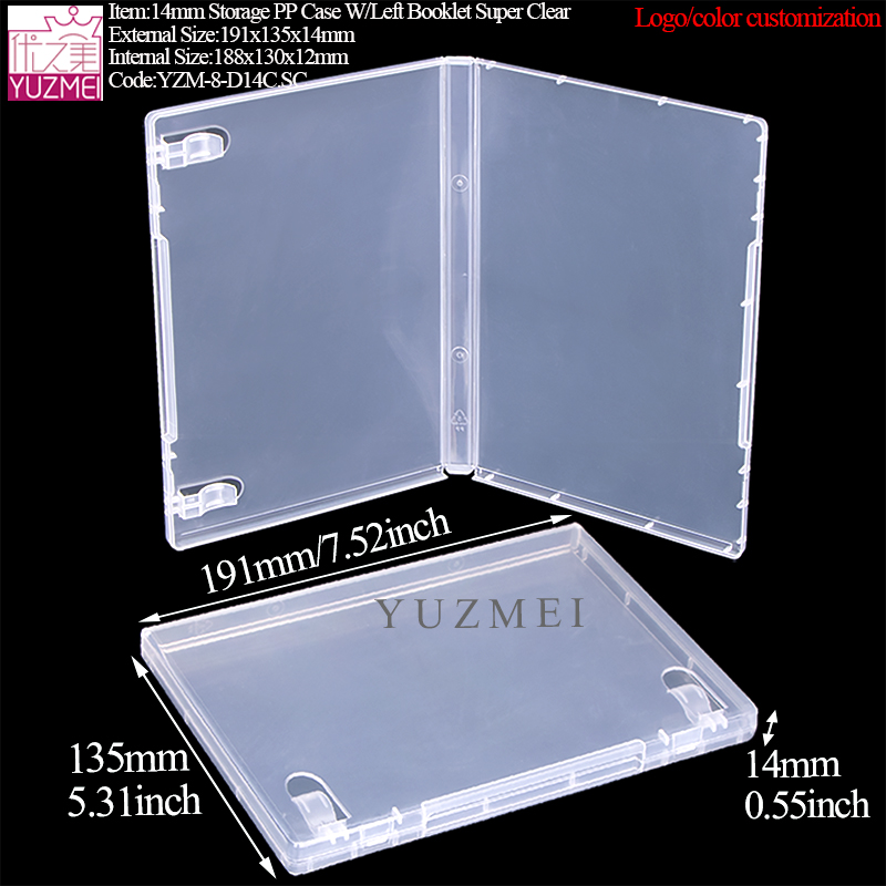 14mm Storage PP Case W/Left Booklet Super Clear