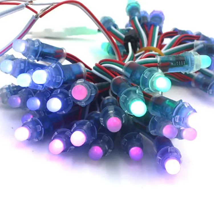 12 V wasserdicht vollfarbig WS2811 12 mm IP68 Bullet LED Pixellicht für Weihnachten Desiliconn LED-Module Netz 80 Luces De Navidad