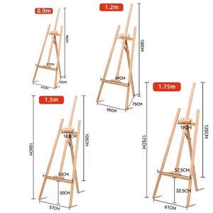 Phòng Thu Sàn Đứng Giá Vẽ Nghệ Thuật Hiển Thị 0.9M 1.2M 1.5M 1.75M Gỗ Đứng Giá Vẽ Có Thể Điều Chỉnh H-Khung Nghệ Sĩ Giá Vẽ - Product Image 4