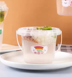 In dùng một lần 32 oz uống tươi lấy đi trái cây PP nhựa cup xô với xử lý và nắp - Product Image 5