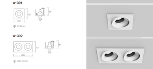 ECOJAS 2021 A1391 GU10 GU5.3 Trong Nhà Thang Máy Khung Vuông Điều Chỉnh Góc Áp Dụng Cho Khu Vực Rộng Âm Trần Downlight - Product Image 2