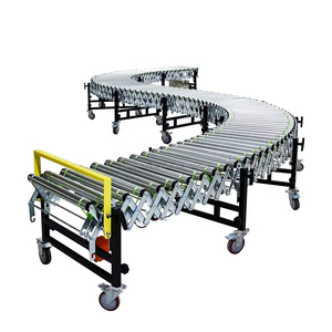 Naili Flexível O-Belt Roller Conveyor com Rodas Giratórias para Caminhão Veículo <span class=keywords><strong>Loading</strong></span> Desloading
