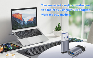 Convertidor OTG USB tipo C macho a USB 3,0 hembra, transferencia de datos de 5Gbps, para computadora portátil, PC, tableta, teléfono inteligente, carcasa de aluminio duradera - Product Image 3