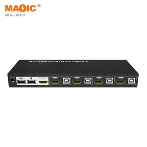 4k 60hz自动HDMI 2.0双屏KVM开关4进1出HDMI 2.0 KVM开关，带电缆桌面选择器 - Product Image 3