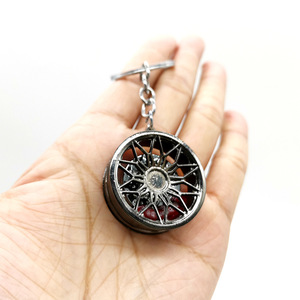 Auto 3D <strong>Turbo</strong> Wheel Keychain Customized Metal Keyring in Car Wheel Hub Shape UV Printed Zinc Alloy Wholesale Car Keytag <strong>Key</strong> Tag