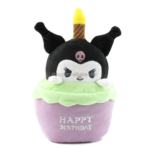 Hot Selling 20CM Birthday Cake Shape Birthday Song KT Stuffed Toy Animal Candles <strong>Can</strong> Emit Light <strong>Plush</strong> Toys As Gift for Children - Product Image 3