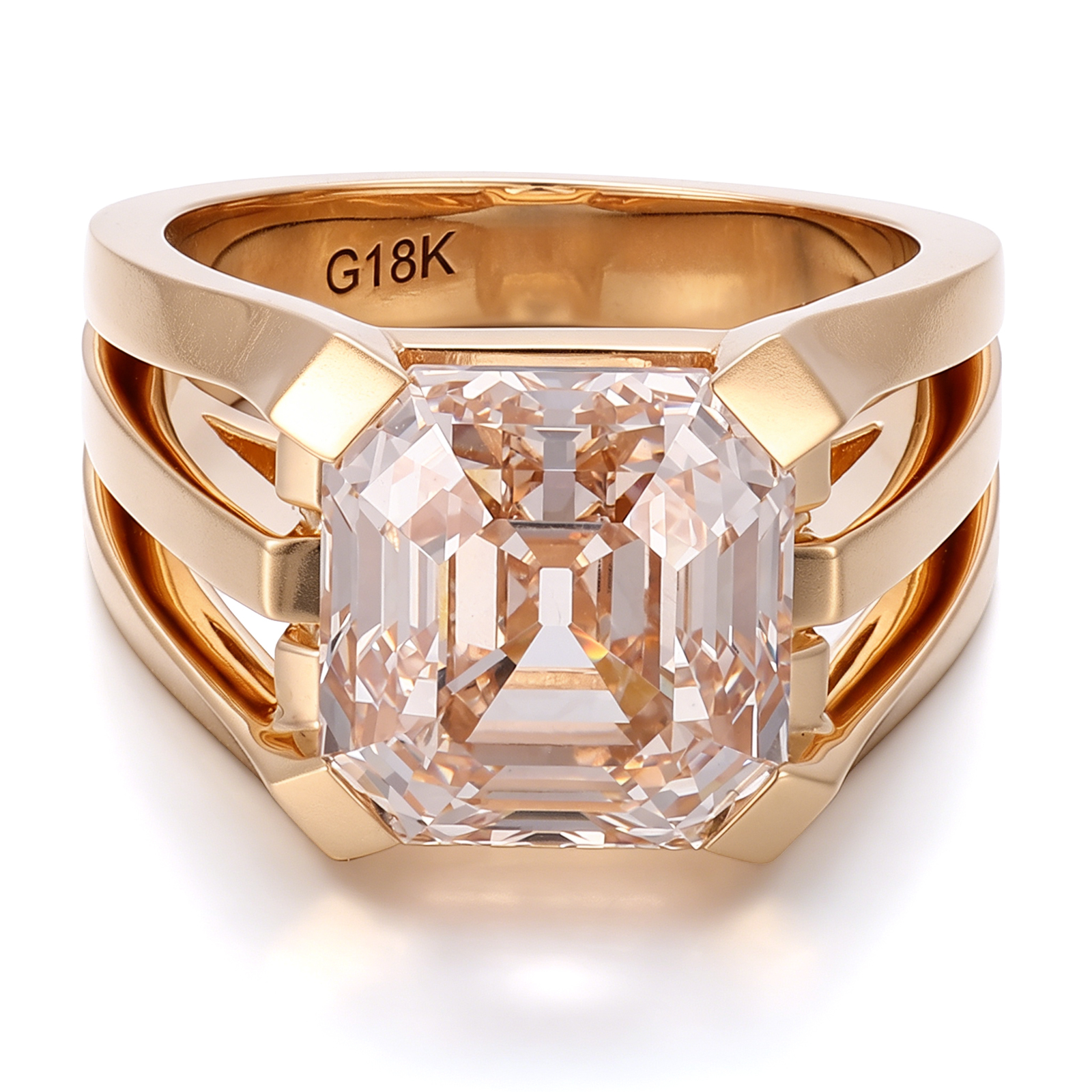 Real solid 10k gold lab diamond ring