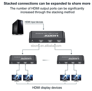 2 Ports <strong>HDMI</strong> 2.0 Splitter 1 in 2 Out HDCP 2.2 4K 60Hz 1080P Full HD HDR <strong>HDMI</strong> Splitter 2.0 1x2 for <strong>Dual</strong> Monitors Extended Display