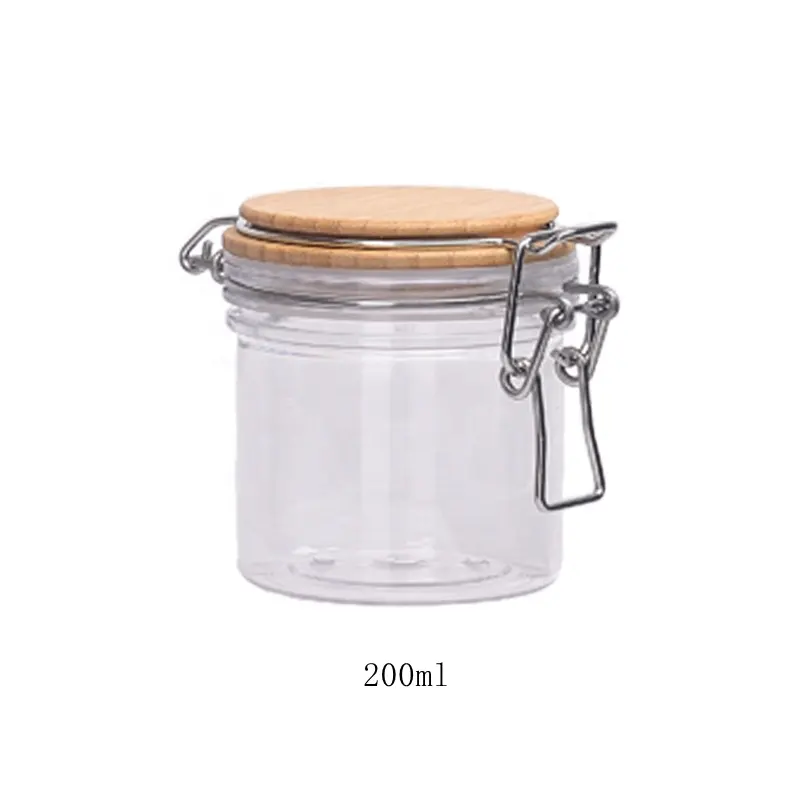 Pot de noix de bambou vide, récipient en plastique de 200 ml, pour emballage des aliments, contenants parfumés de viande, thé parfumé, contenant en bambou avec couvercle