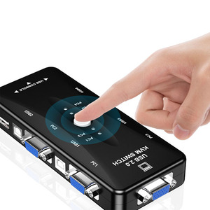 4ポートUSB 2.0タイプKVMスイッチマウス/キーボード/VGAビデオモニター - Product Image 2