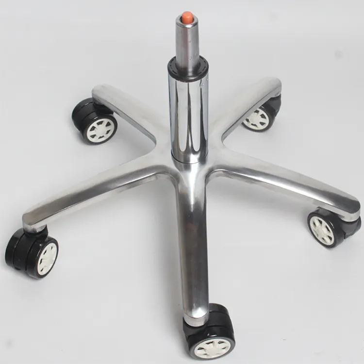 De plata de la aleación de aluminio de 5 estrellas alta ajustable mecanismo reposabrazos giratorio Oficina silla giratoria pie pierna Base de la silla
