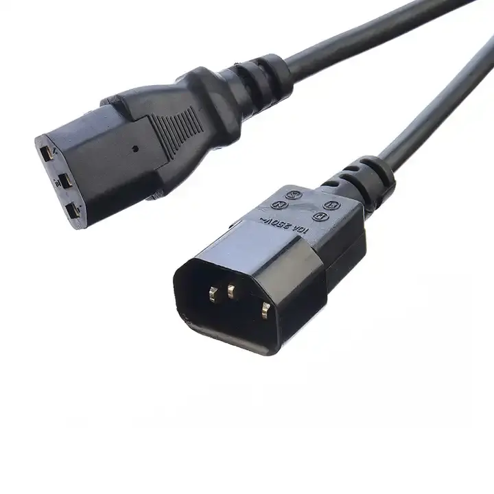 IEC EU Certificated Uk C14 to C13 Power Cable Cord H05vv-f 3g1.5mm2 Vde Cable Ac Extension Power Cord for Home Appliances