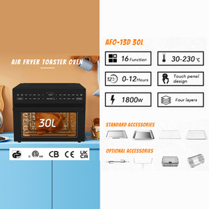 Friggitrice a schermo digitale 1800W forno 30L capacità 10 programmi preimpostati in acciaio inox Touch pulsante di controllo elettrico domestico - Product Image 2