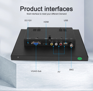 Polcd 10 Inch IPS <strong>LCD</strong> <strong>Monitor</strong> 1280x800 Resolution Support HD-MI VGA <strong>BNC</strong> AV <strong>Input</strong> for PC TV Security Display