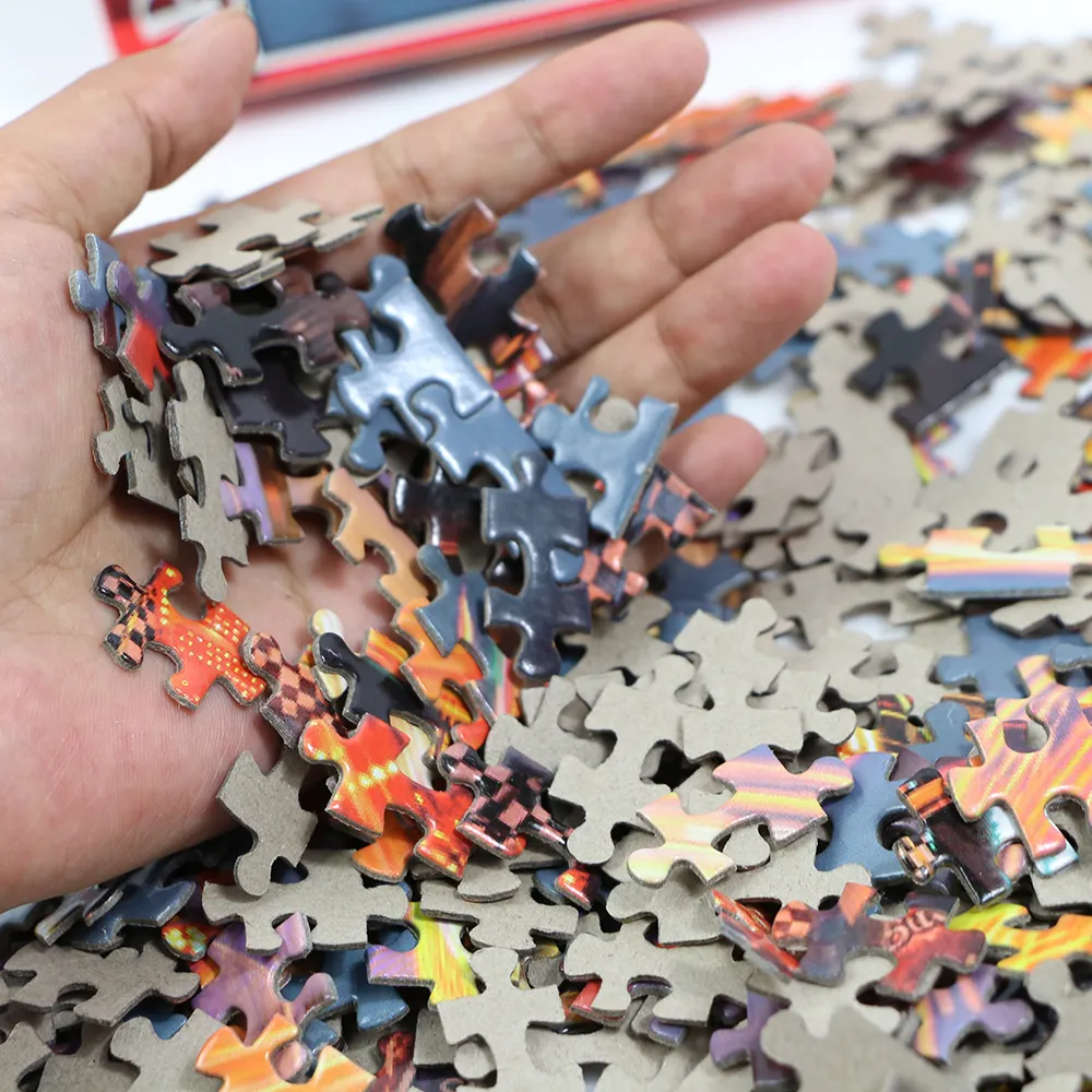 Puzzle per adulti stampati personalizzati da 500 pezzi libro di cartone confezione magnetica giocattoli per parole incrociate gioco puzzle di carta
