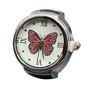 Alloy Ring Watch Analoge Uhr Römische Ziffern Zifferblatt Elastic Band <span class=keywords><strong>Mini</strong></span> Finger Watch zum Valentinstag