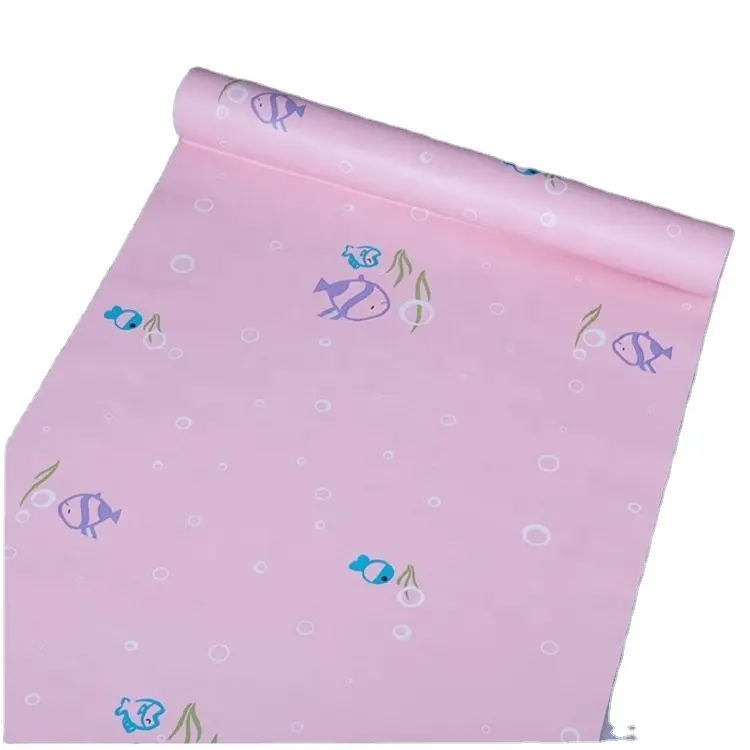 Adesivo da parete in carta a contatto impermeabile adesivo per pesci rosa carta da parati in vinile per bambini disegni per la decorazione della camera da letto di ragazze e ragazzi