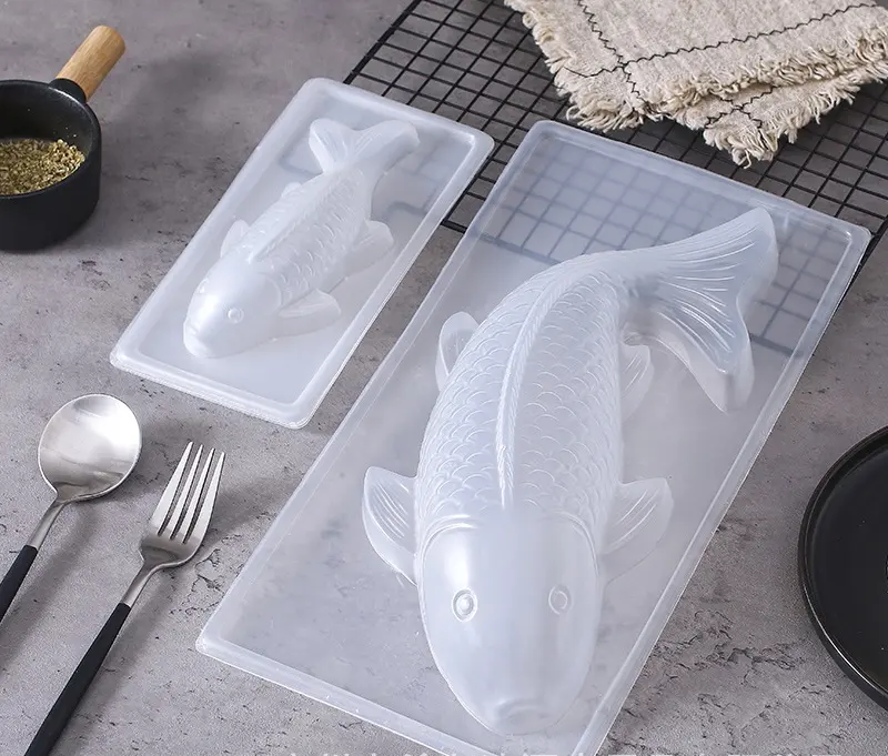 Plastic PP fish shaped New Year cake mold Steamed cake jelly Chocolate mold Duck blood shaped carp mold