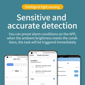 Tuya Smart <strong>Zigbee</strong> Door Window <strong>Sensor</strong> With Lux Light Detectors Security Protection Smart Life <strong>Control</strong> Via Alexa Google Home - Product Image 4