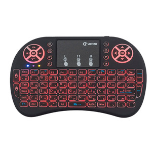 Teclado i8 retroiluminado de 7 colores, miniteclado inalámbrico de 2,4 GHz, Air Mouse para Android TV BOX, teclado de ordenador, control remoto para videojuegos