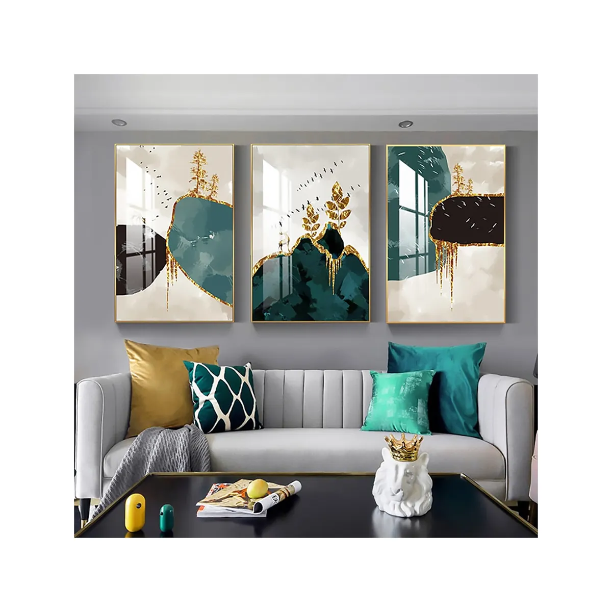 صور جدارية بأشكال شمالية ومناظر طبيعية فنون فنية مطبوعات على قماش الكانفاس صور غزلان ذهبية ملائمة لتزيين غرفة المعيشة الفاخرة ديكور منزلي حديث