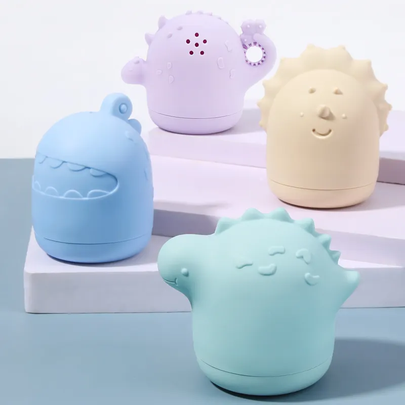 BPA Free produttore Dainasour animale giocattolo morbido bolla per il bagno del bambino doccia in Silicone giocattoli da bagno per i bambini più piccoli