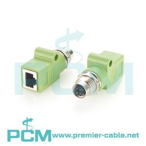 Industrial Control M12 X-Code 8Pin to <strong>RJ45</strong> Connector for Automation Sensor Actuator Fieldbus Devicenet CANbus Machine Vision - Product Image 2