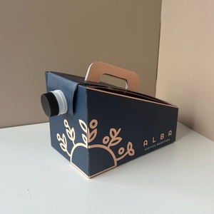 <strong>Custom</strong> <strong>Printing</strong> Kraft Paper Handle Coffee to Go <strong>Box</strong> <strong>Container</strong> Coffee JuiceTakeout Carton <strong>Box</strong> for Cafe Shop