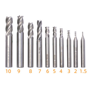 Ahşap çelik freze için freze kesiciler 4-Flute titanyum kaplı HSS End değirmen seti tam boyutlu CNC Router Bit - Product Image 5
