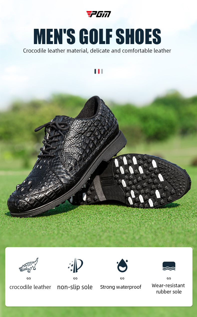 PGM XZ204 slip on golf shoes men 2022 genuine leather waterproof golf