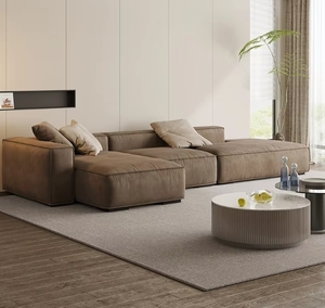 High-End Designer Tofu Cube Chaise Longue Sectional Sofa Set Wabi-Sabi <strong>Style</strong> Fabric for Hotels Villas Internet Celebrities