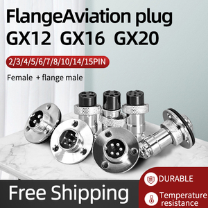 GX12 16 20 flanş montajı 3 delikli sabitleme havacılık konektörü tak ve soket 2/3/4/5/6/7/8/9/10/12/14pin dairesel konnektörler - Product Image 2