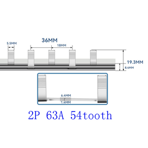 <strong>Busbar</strong> Conductive Connection Pin 2P 40A 63A 100A Bus bar Connects to the Circuit Breaker <strong>Busbar</strong> - Product Image 6