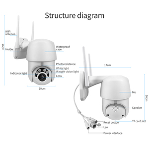 2mp 1080p ip 摄像机屏幕运动跟踪无线 ptz 速度圆顶网络摄像机 - Product Image 6