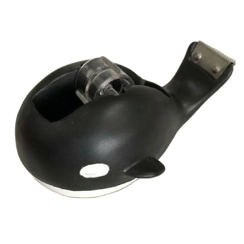 Office Supplies Desk Decor Promotional Gift Ceramic Black Whale Tape Dispenser Holder
