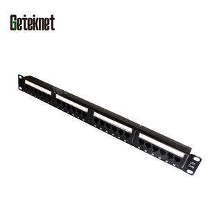 GETEKnet RJ45 socket 8P8C panel de conexión LAN 24 puertos 19 pulgadas 1U panel de conexión de redes Cat6 UTP panel de conexión - Product Image 1