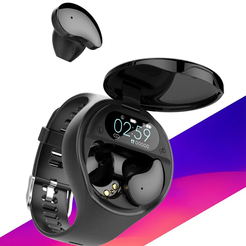 2 in 1 su geçirmez Smartwatch akıllı saat kalp hızı fonksiyonu ile kablosuz kulaklık kulaklık