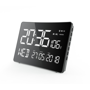 Grande Orologio Da Parete Digitale con Grande Visualizzazione del Tempo con la Temperatura e Umidità Jumbo Orologio Da Parete per Ufficio Time Zone - Product Image 2