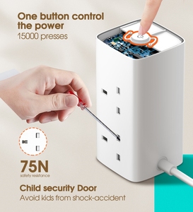 LDNIO SK4396 Power Extension Cord <strong>Multi</strong> <strong>Function</strong> Charger UK Surge Protector <strong>Socket</strong> Power Strip <strong>with</strong> <strong>USB</strong> Tower Extension <strong>Socket</strong>