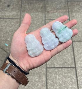 Wholesale Myanmar Bruma <strong>Jade</strong> Transparent Green Laughing Budda 35mm Carved <strong>Jade</strong> Pendant for Jewelry Pendent DIY Accessories - Product Image 5