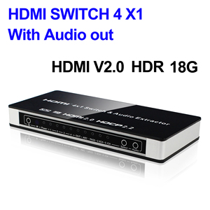 Conmutador HDMI de 4 puertos 4K @ 60Hz Conmutador HDMI 4x1 con extractor de audio HDMI V2.0 HDCP2.2 - Product Image 2